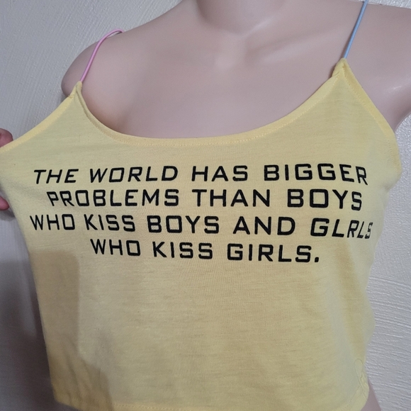 Unbranded Slogan Print Crop Cami Top Size Women's Small - Picture 7 of 12